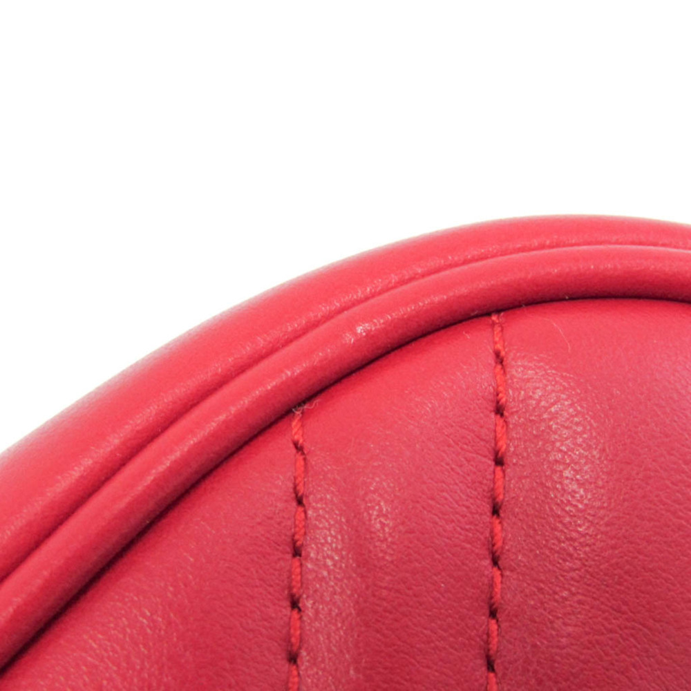 GUCCI Red Leather GG Marmont Shoulder Bag - Picture 7 of 12